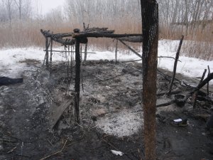 Burnt down tents