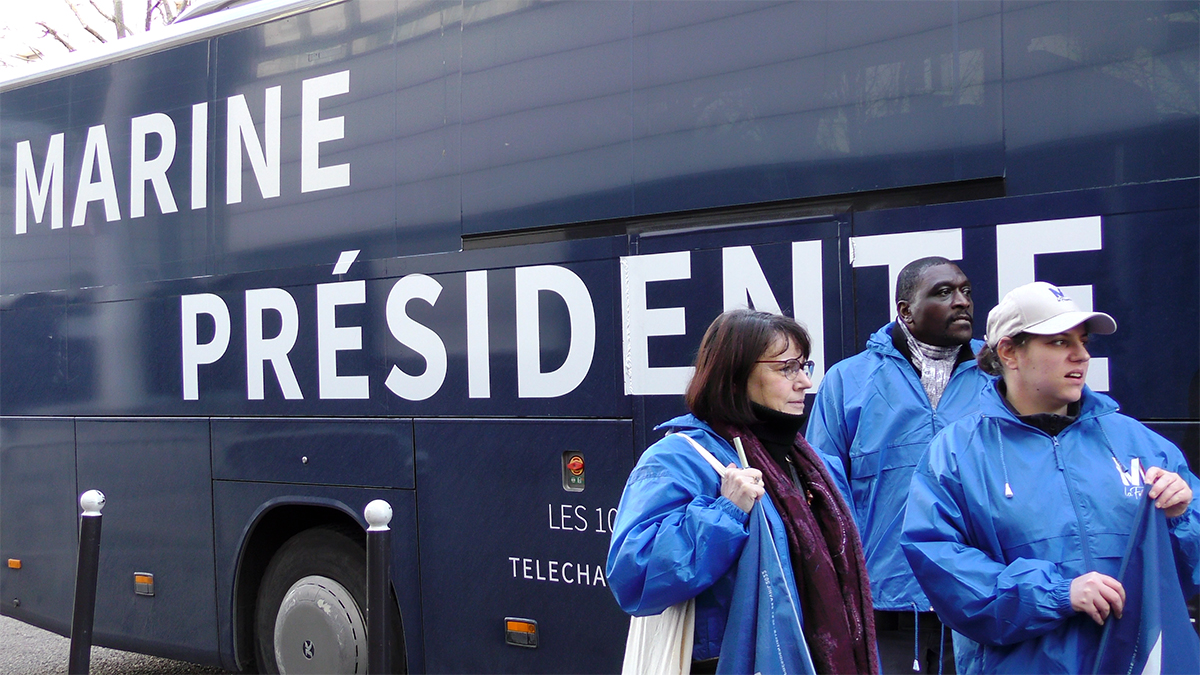 Agnès, René, Myriam, militants du Rassemblement national - Crédit photo : Céline Dupuis