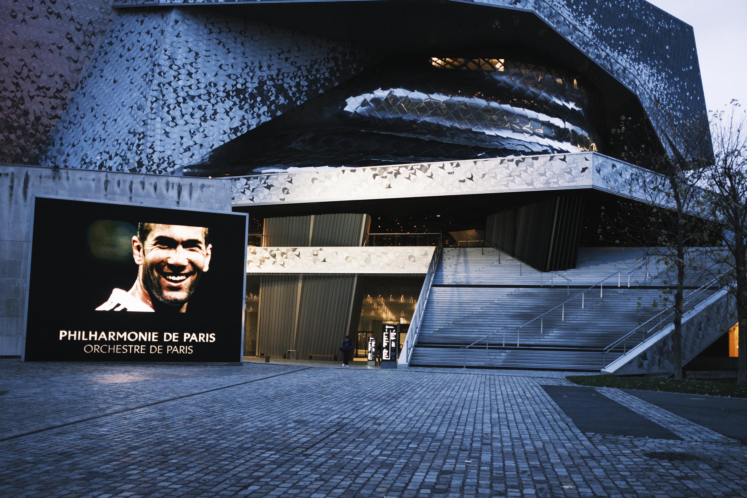 L'installation "Zidane, un portrait du XXIe siècle" à la Philarmonie de Paris, le 19 décembre 2023.